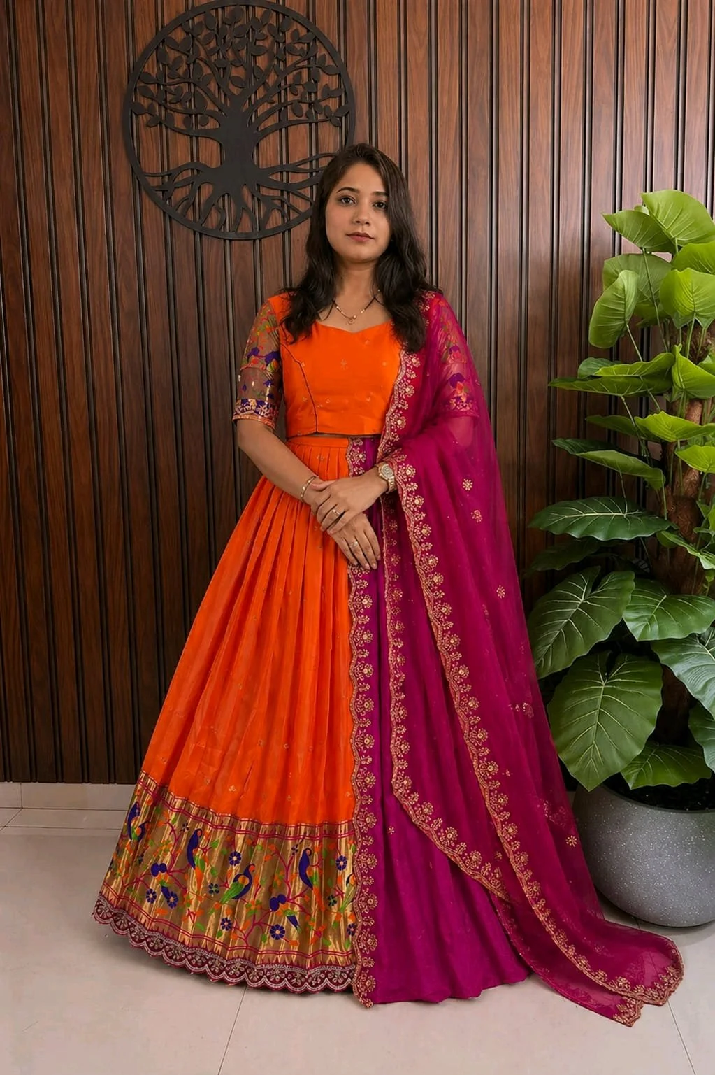 Embroidered Lehenga Choli Set with Dupatta thumbnail 3