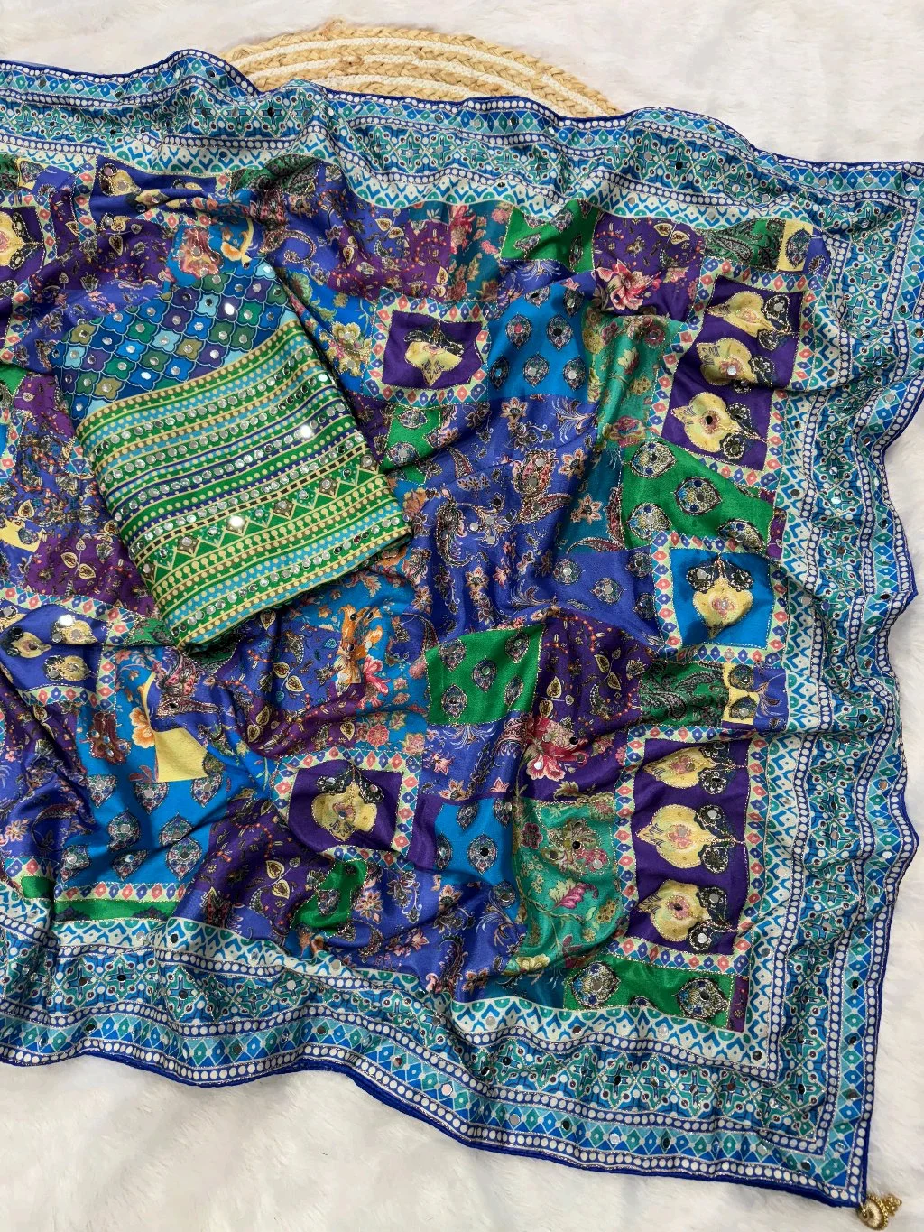 Soft Chinion With  Beautiful Print Sarees 2