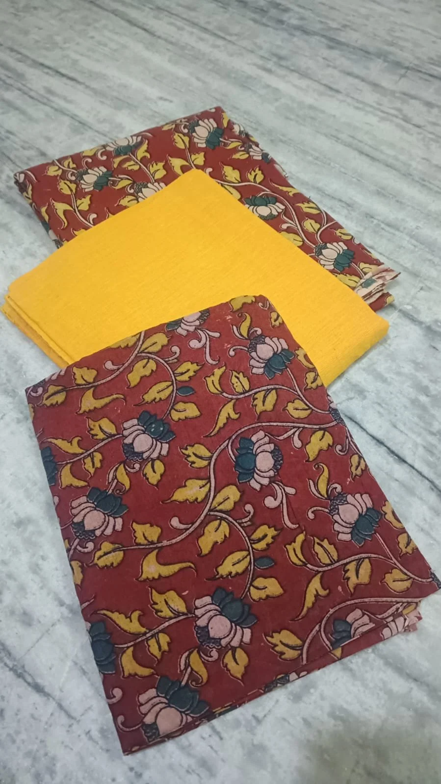 kalamkari cotton dress material thumbnail 3