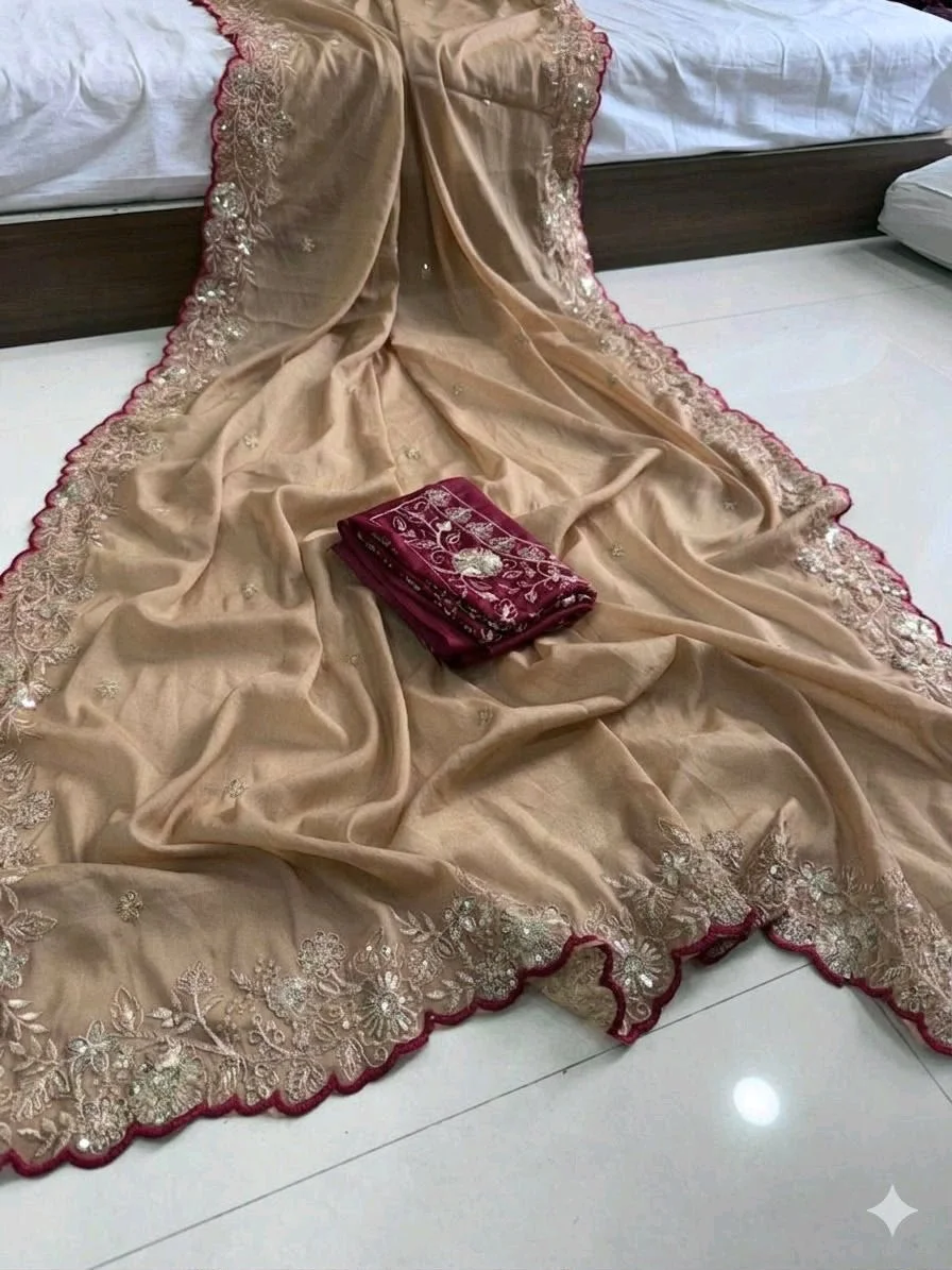 Star Georgette Saree with Blouse Piece 3