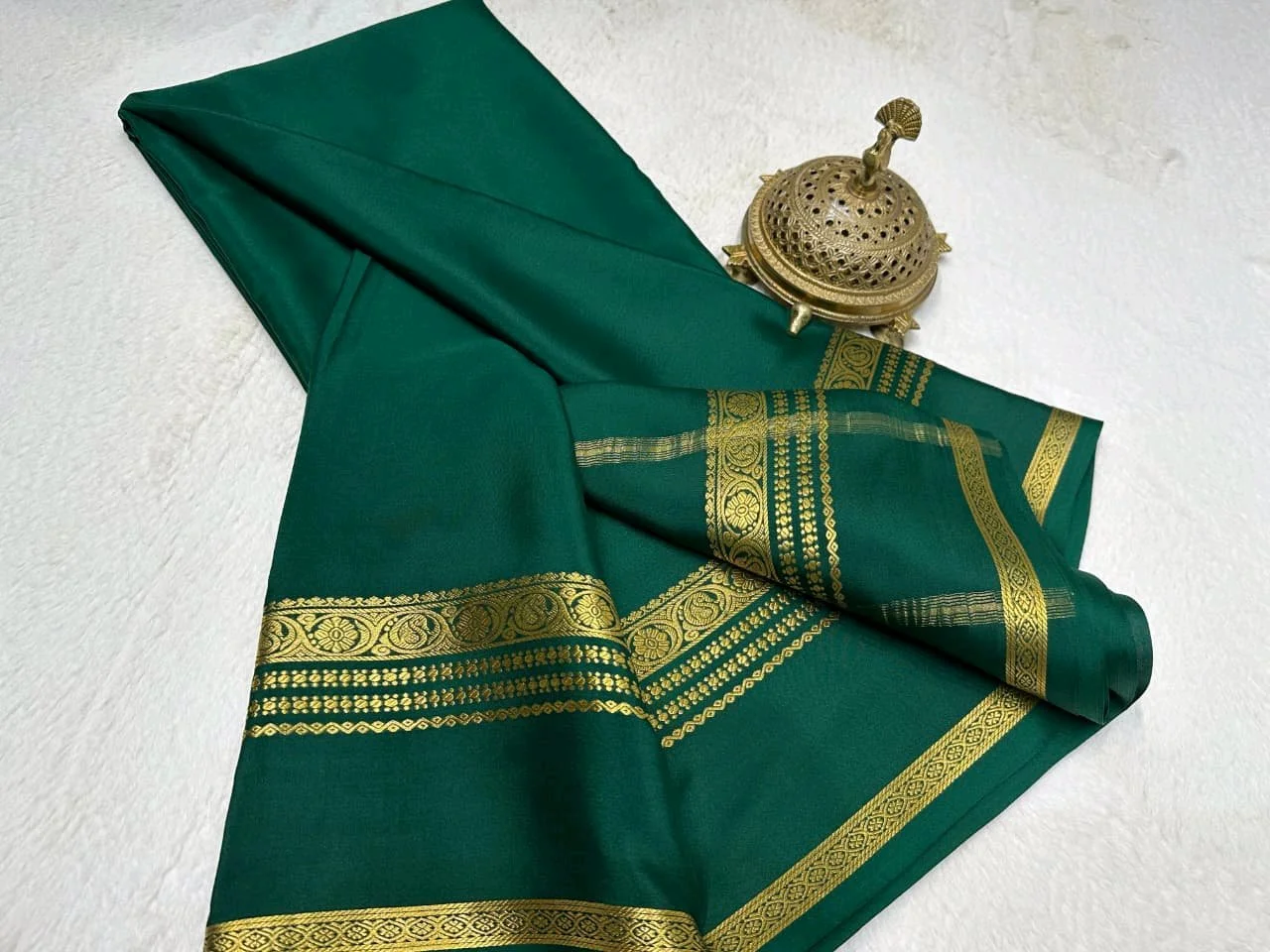 Mysore Silk Saree Collection with Gold Zari Border 9