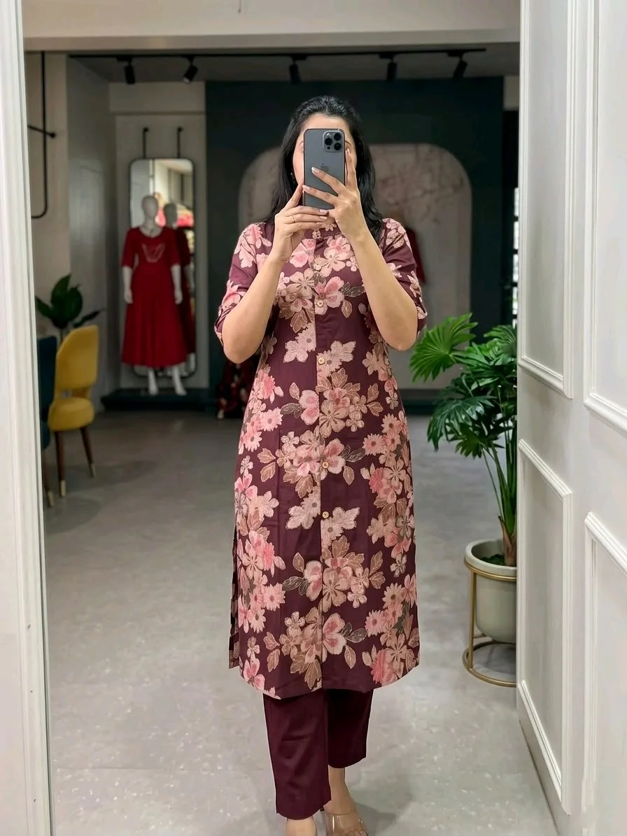 Floral Print Kurta Set with Pants thumbnail 3