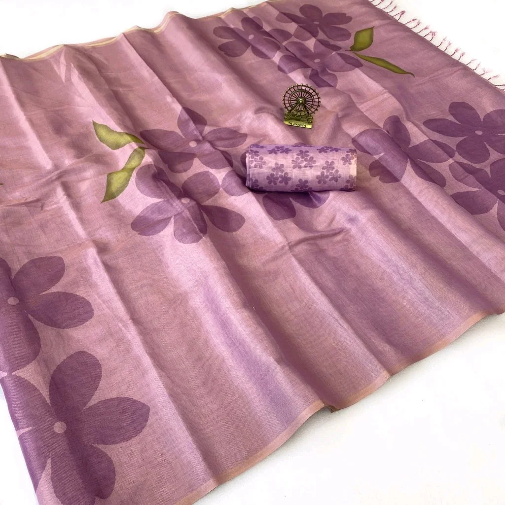 Tissue Silk Digital Prin Saree thumbnail 4