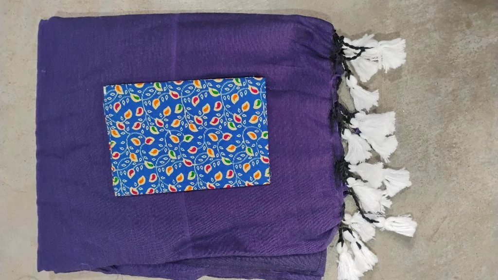 Purple Plain Kadhi Cotton Saree 2