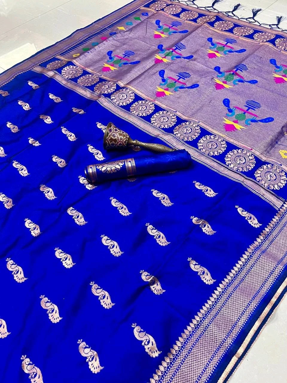 Paithani Silk Saree with Bird Motifs 10