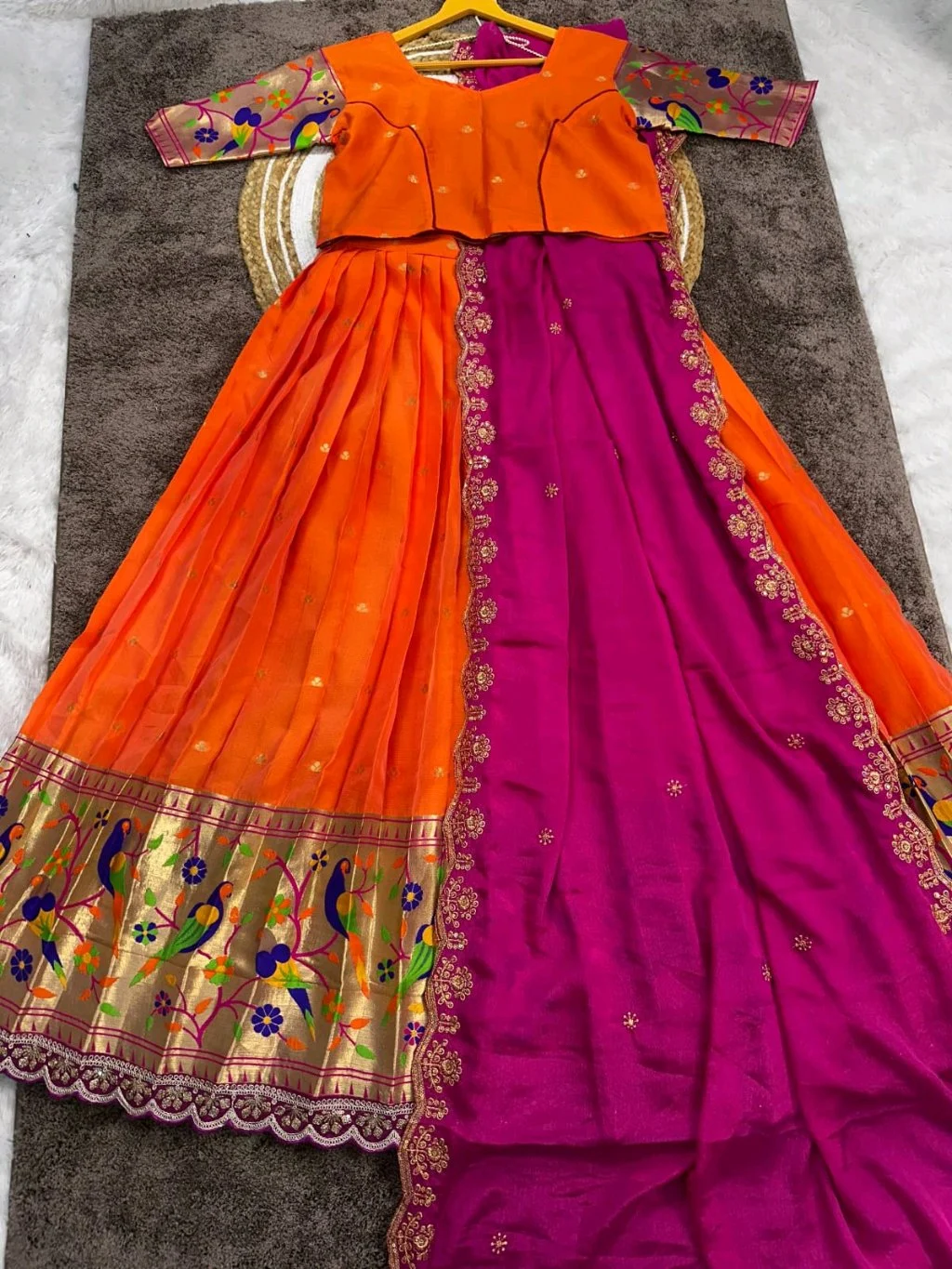 Embroidered Lehenga Choli Set with Dupatta thumbnail 7
