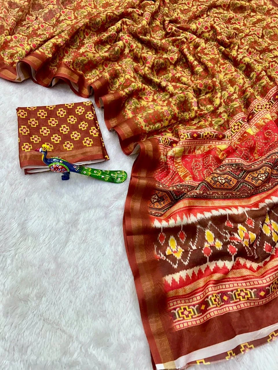 Mul Mul Cotton Digital Print Sarees thumbnail 2