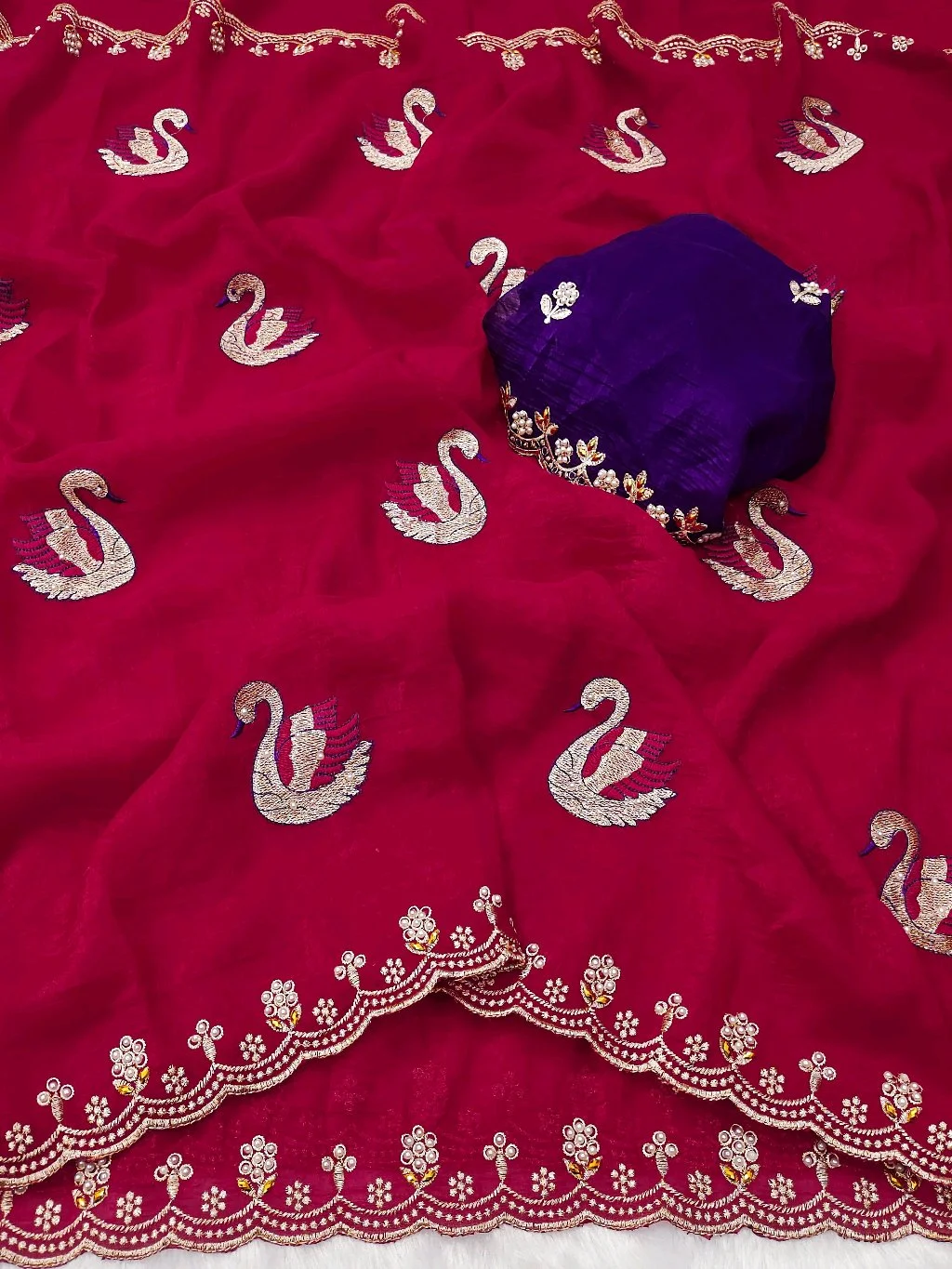 CRUNCHY CIFFON SAREES thumbnail 2