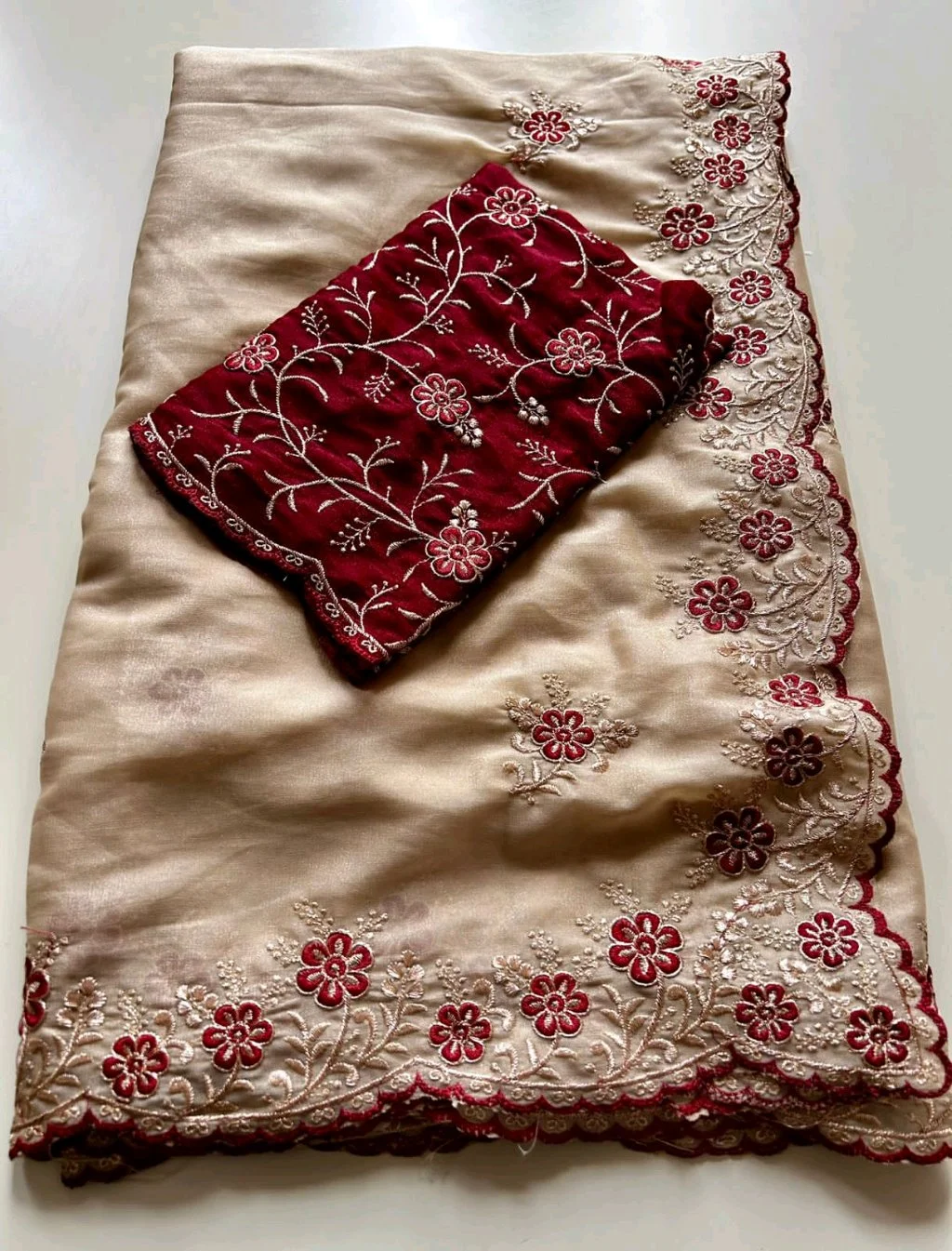Embroidered Saree with Matching Blouse 3