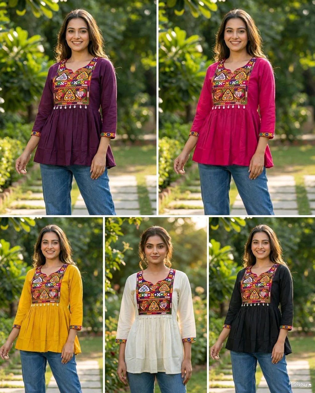 Rayon Kurti with Colorful Mirror Work Embroidery 9