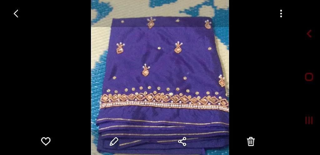 Purple Maggam Work Blouse Piece