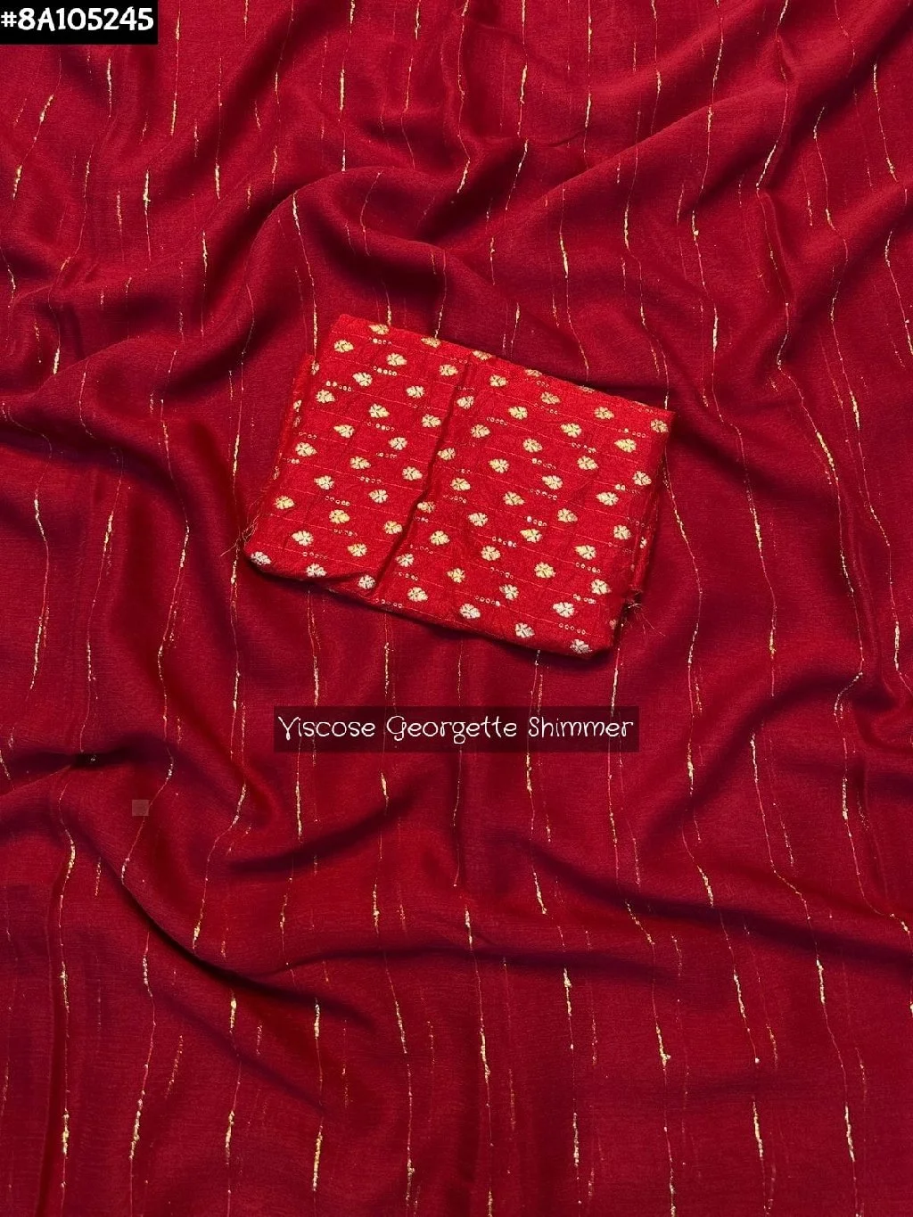 Viscose Georgette Shimmer Fabric with Striped Design 3