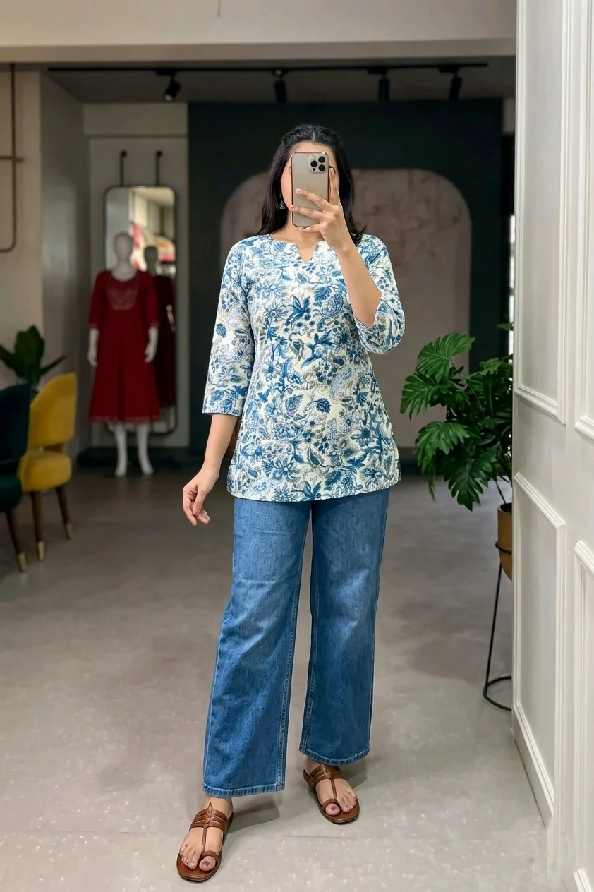 Geometric Print Tunic Top 3