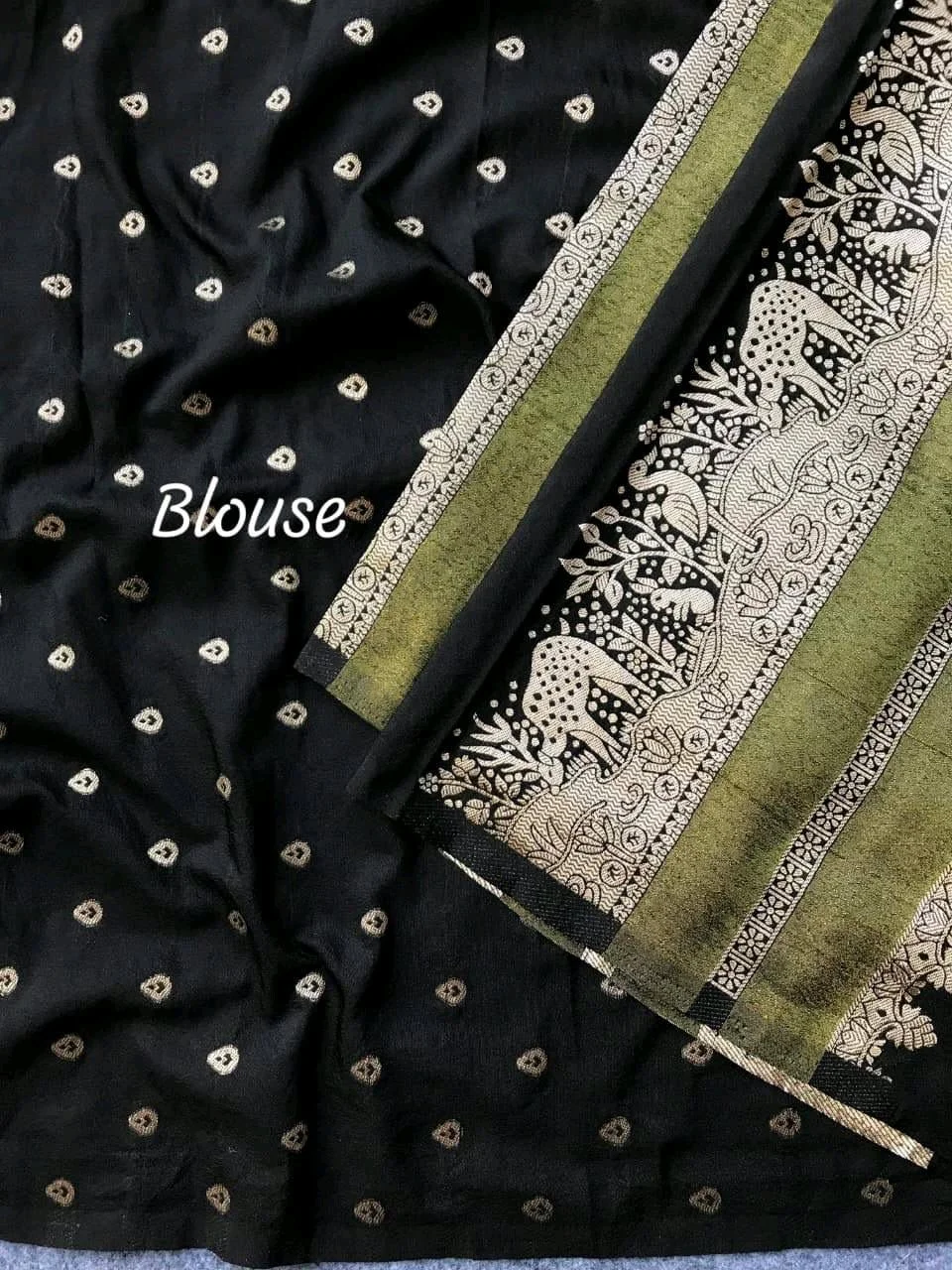 Khadi Crepe Silk Saree thumbnail 1