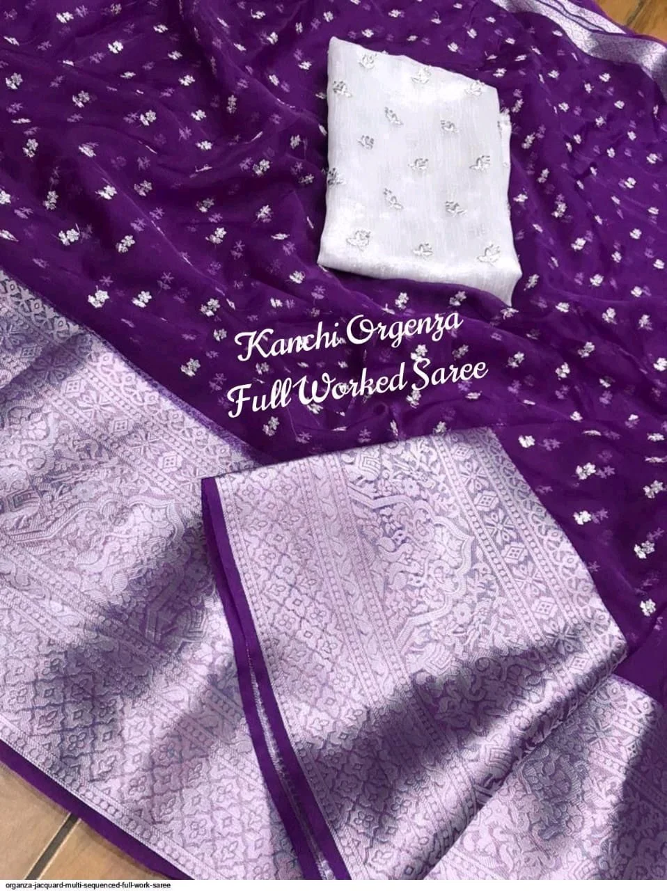 Kanchi Organza Full Worked Saree thumbnail 2