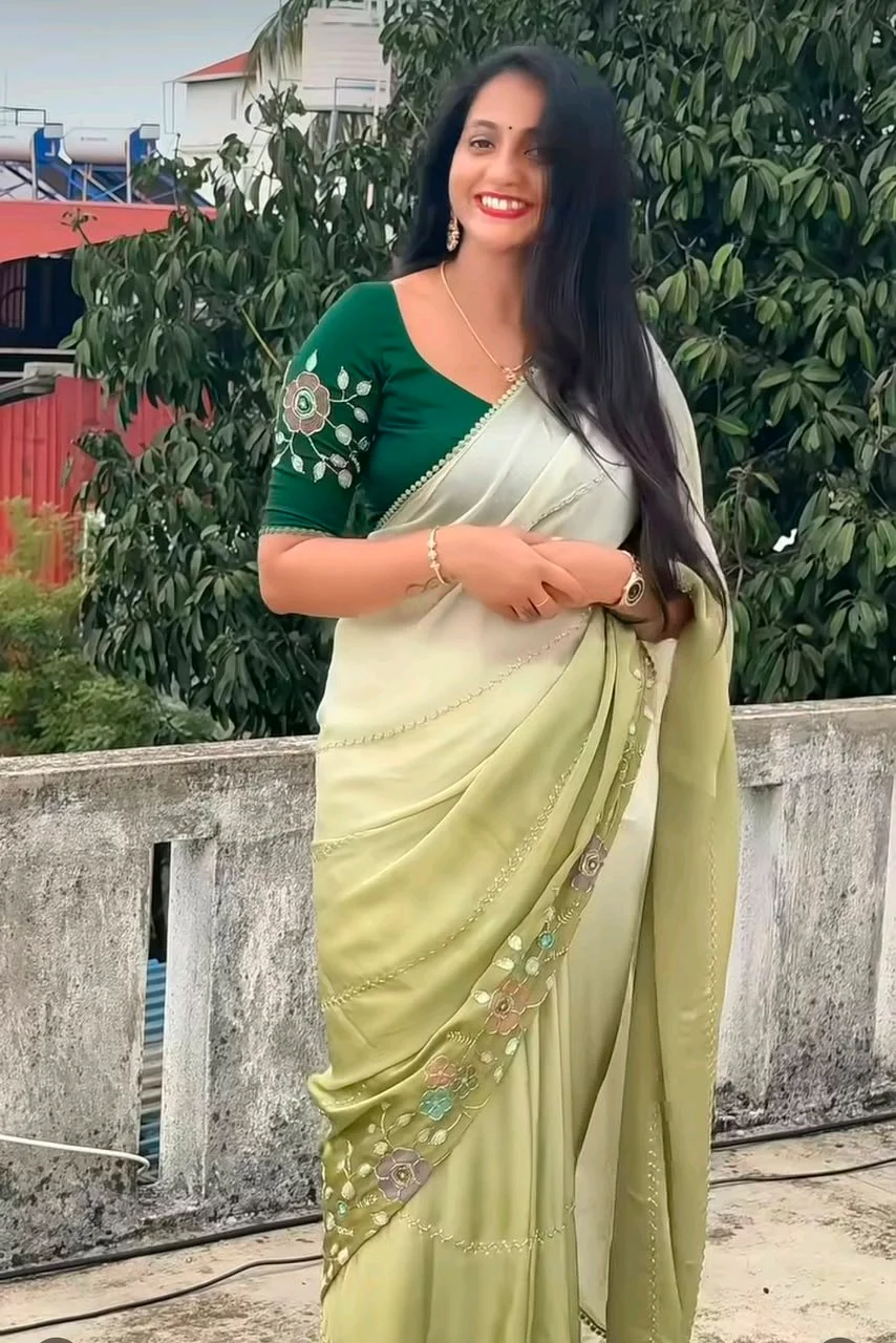 Satin Chiffon Silk Sarees thumbnail 9