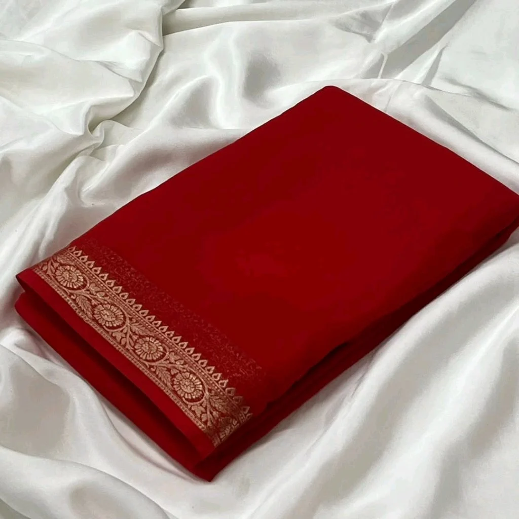 Semi Mysore Crepe Saree 4