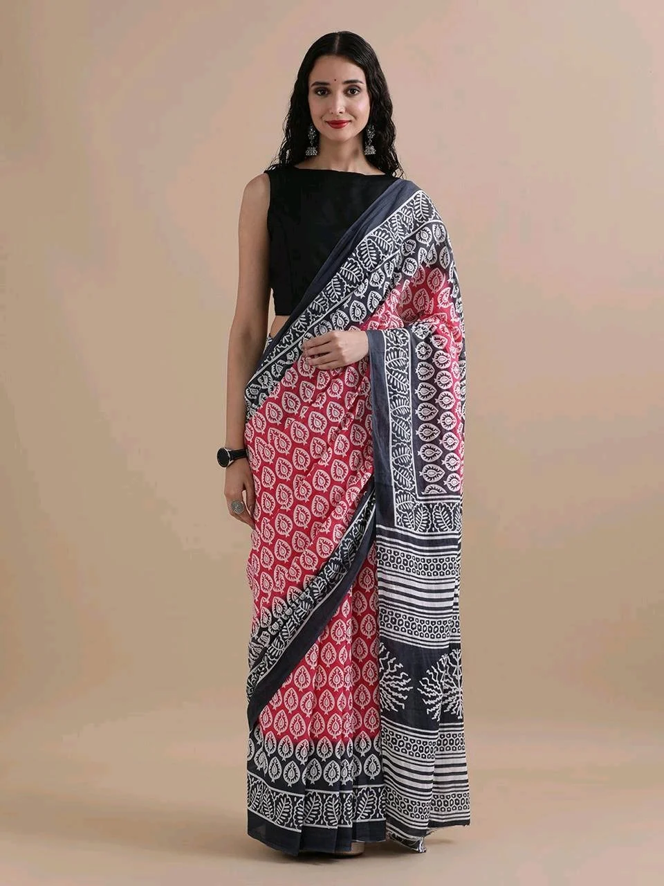 New updateBagru Block Print Cotton mulmul Sarees With Running Blouse Fabric:- Pure Mulmul (9280)Saree:-5.5m+ Blouse:- 1mPrice:- 700 thumbnail 10