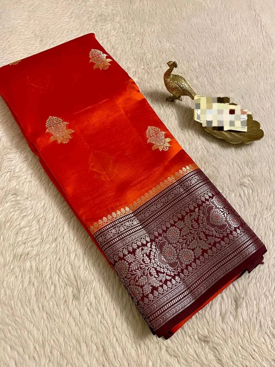 Semi Raw Mango Sarees With Zari Border thumbnail 10
