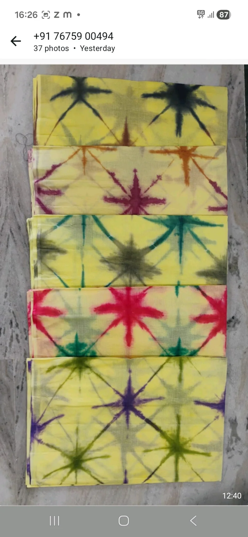 Yellow Tie Dye Cotton Saree