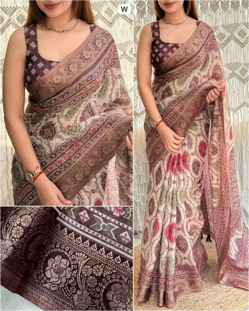 Ajrakh Print Sarees thumbnail 7