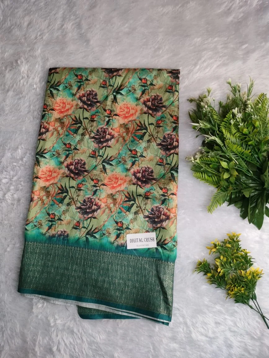 Digital Crush Floral Print Saree