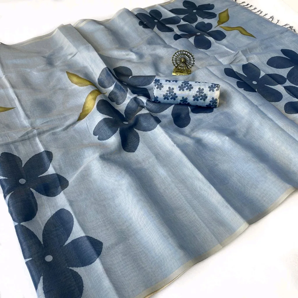 Tissue Silk Digital Prin Saree thumbnail 3