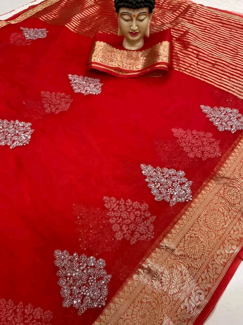 Kanchipuram Organza Jacquard Sarees thumbnail 6