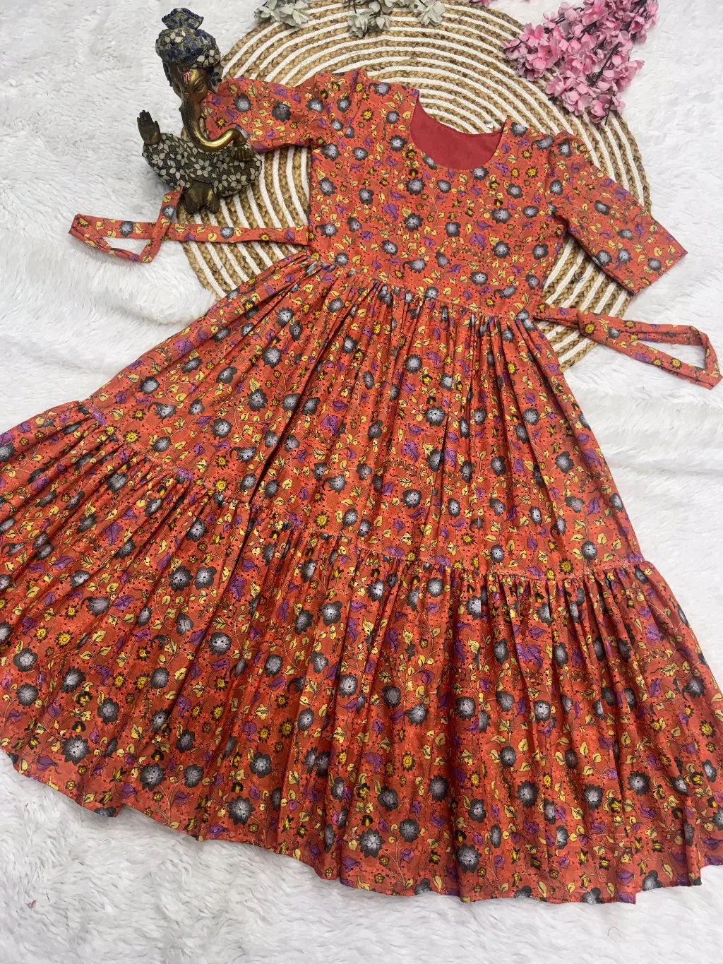 Floral Tiered Maxi Dress with Puff Sleeves 8