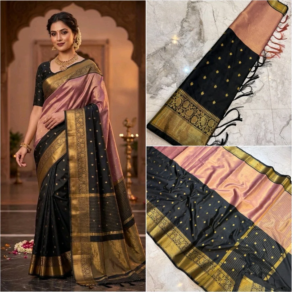 Semi Katan Soft Silk Banarasi Saree thumbnail 4