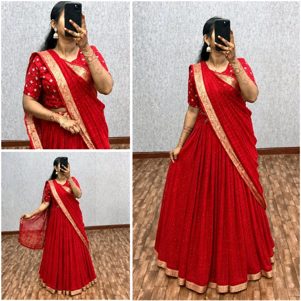 Pure Vintage Viscose Zari Woven Lehenga Choli Set thumbnail 4