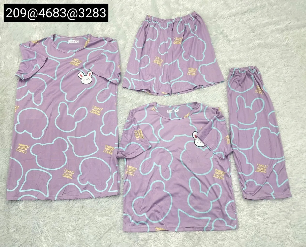 Womens Purple Cloud Print Nightwear Collection thumbnail 2