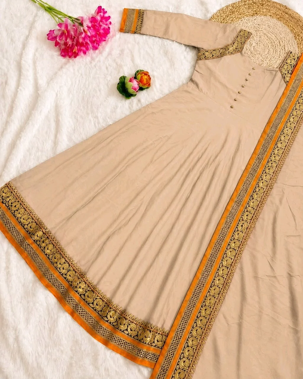 Anarkali Kurtas with Gold Border 2