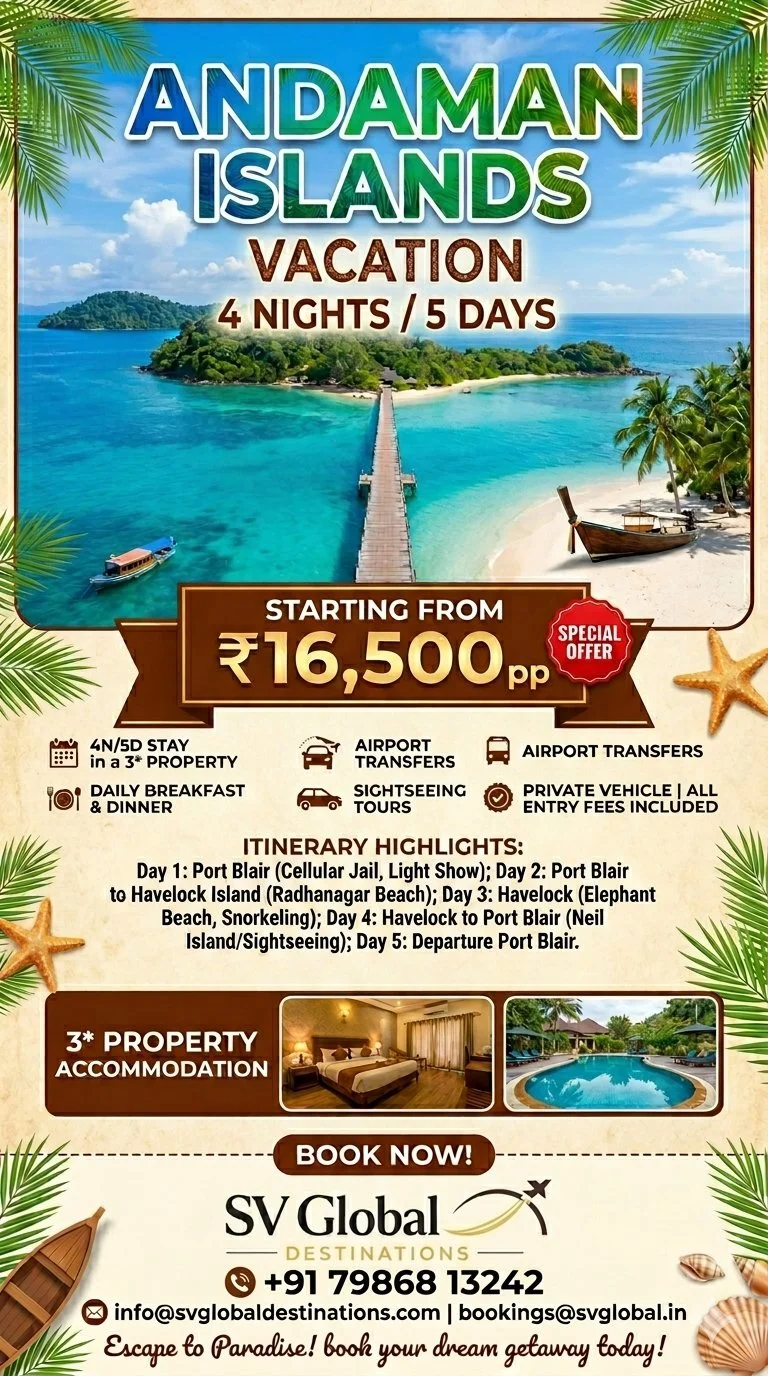 Andaman Islands Vacation 4 Nights 5 Days