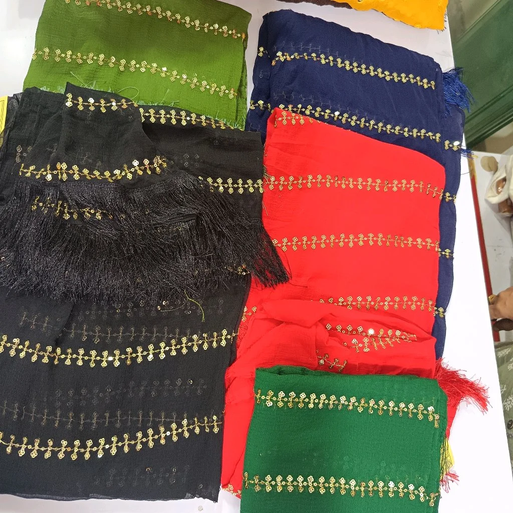 Sequin Work Dupatta with Tassels(1 piece)2.5 meters