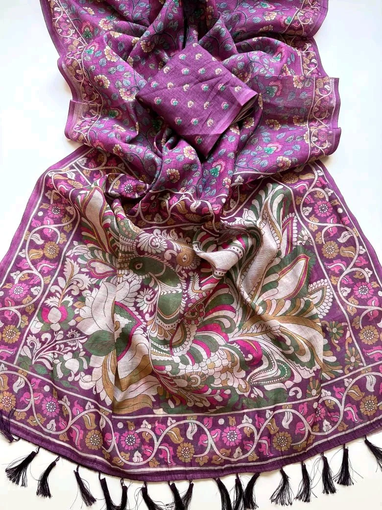 Sift Lenin fabric Saree 3