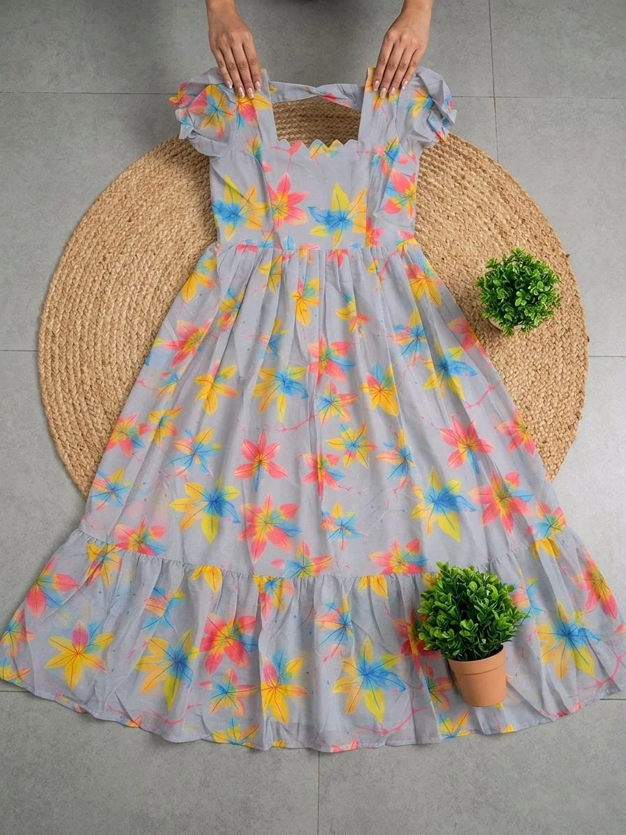 Floral Print Tiered Maxi Dress 3