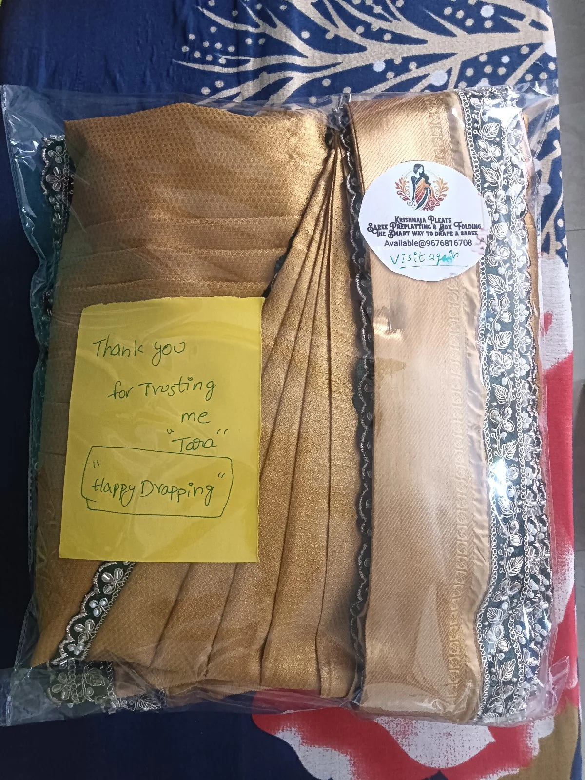 krish pleats saree  Pre-pleating service 3