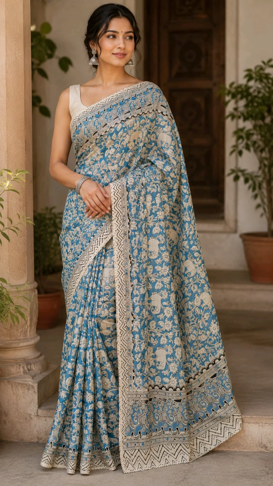 Pure Kalamkari Cotton Sarees thumbnail 1