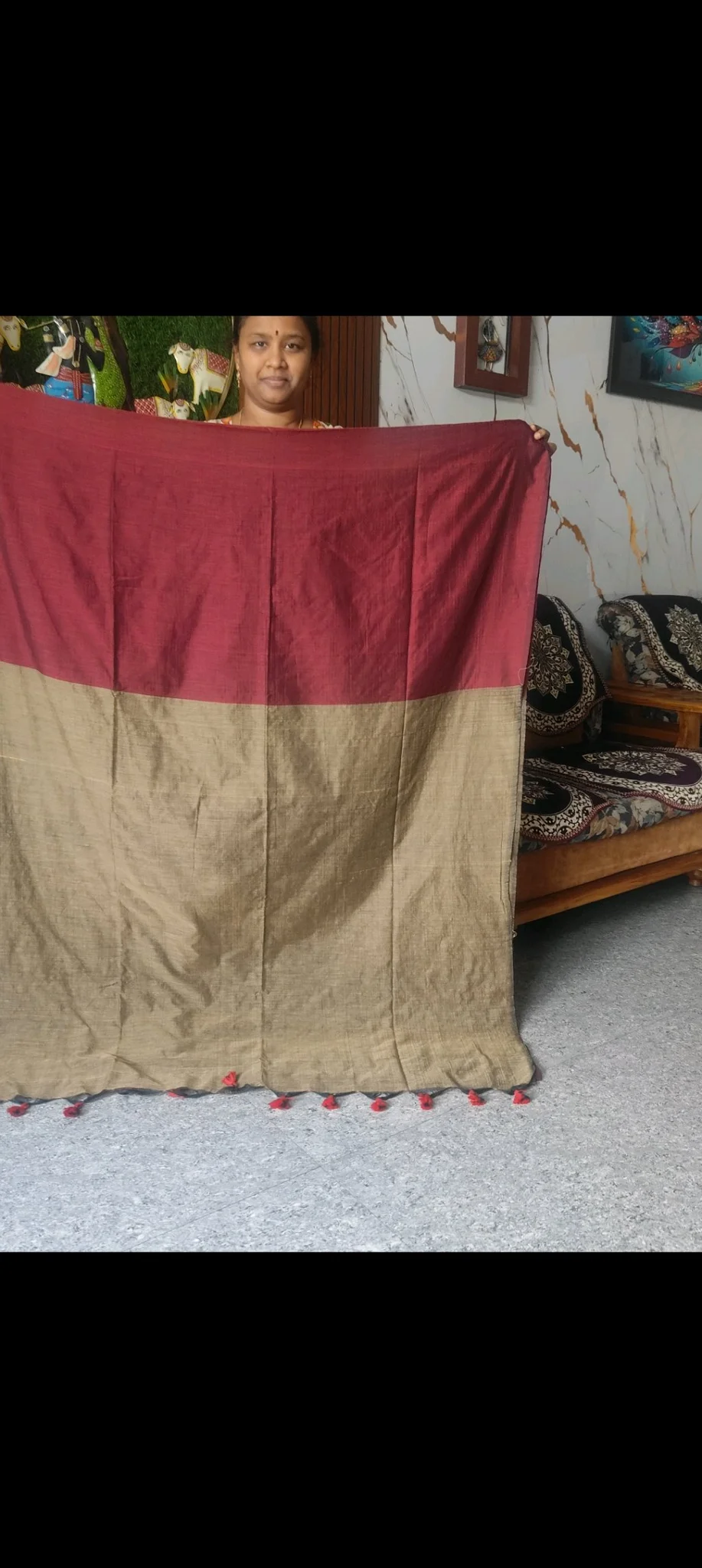 Contrast Pallu With Contrast Blouse Khadhi Cottons thumbnail 2