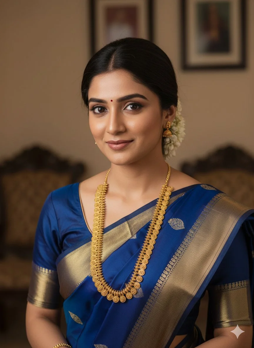 Premium Quality Gold Toned Kasulaperu Necklace Set thumbnail 1