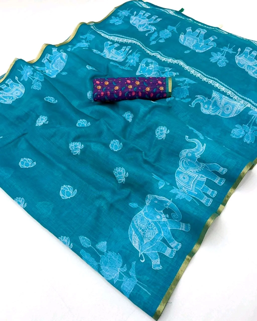 Soft Cotton Lenin Sarees 8