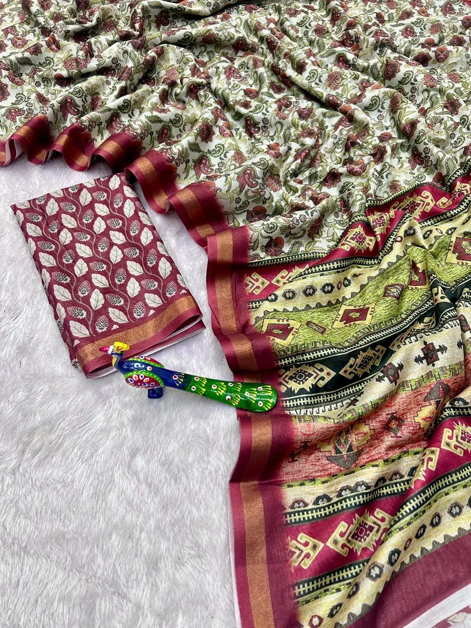Mul Mul Cotton Digital Print Sarees thumbnail 4