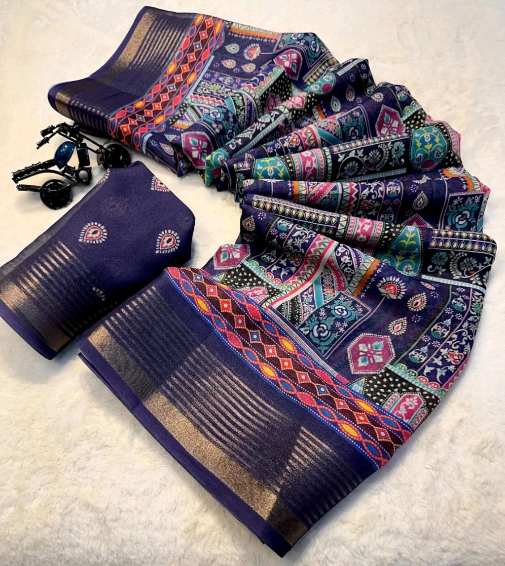 Vibrant Multi-Print Designer Sarees 3