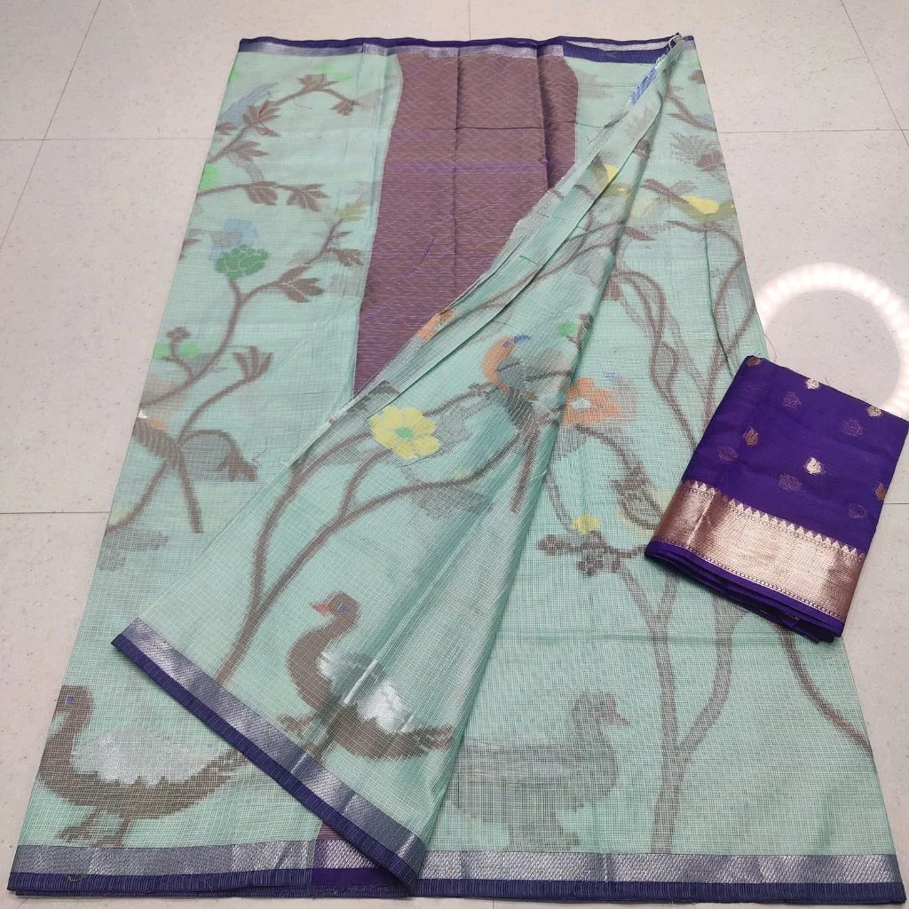 Kota Doria Soft Silk Saree thumbnail 5