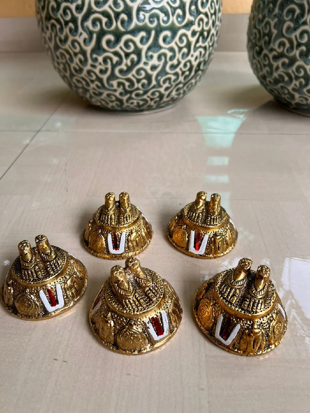 Silver Plated Tirupati Balaji Tilak Decorative Idols - Variant 2