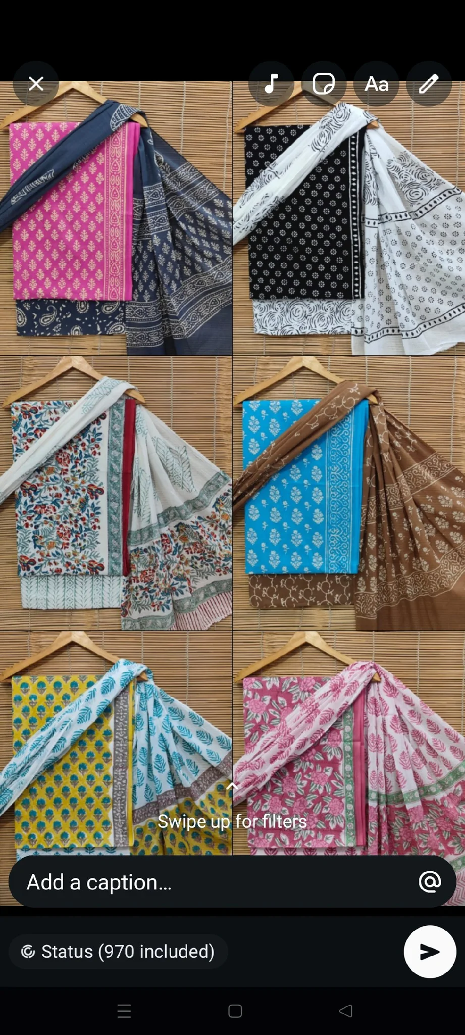 Hand Block Print Unstitched Fabric Set 3