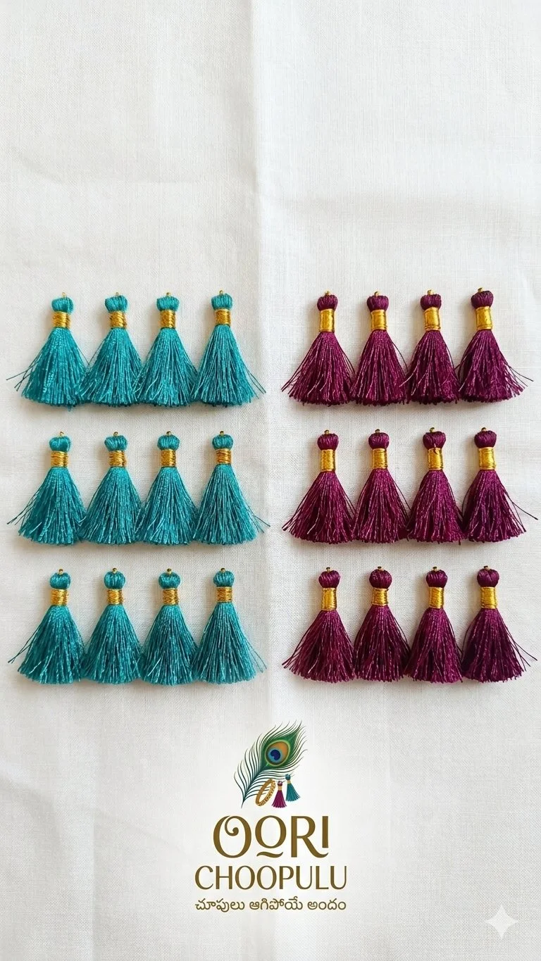 Handmade Silk Thread Tassels with Gold Wrap thumbnail 1