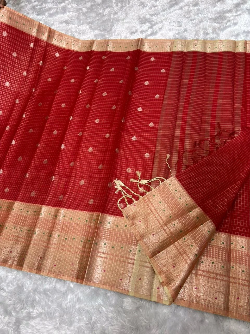 Semi Katan Sift Silk Banstadi Saree 5