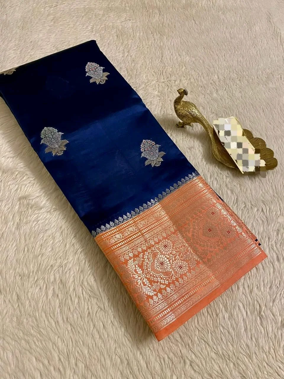 Semi Raw Mango Sarees With Zari Border thumbnail 1